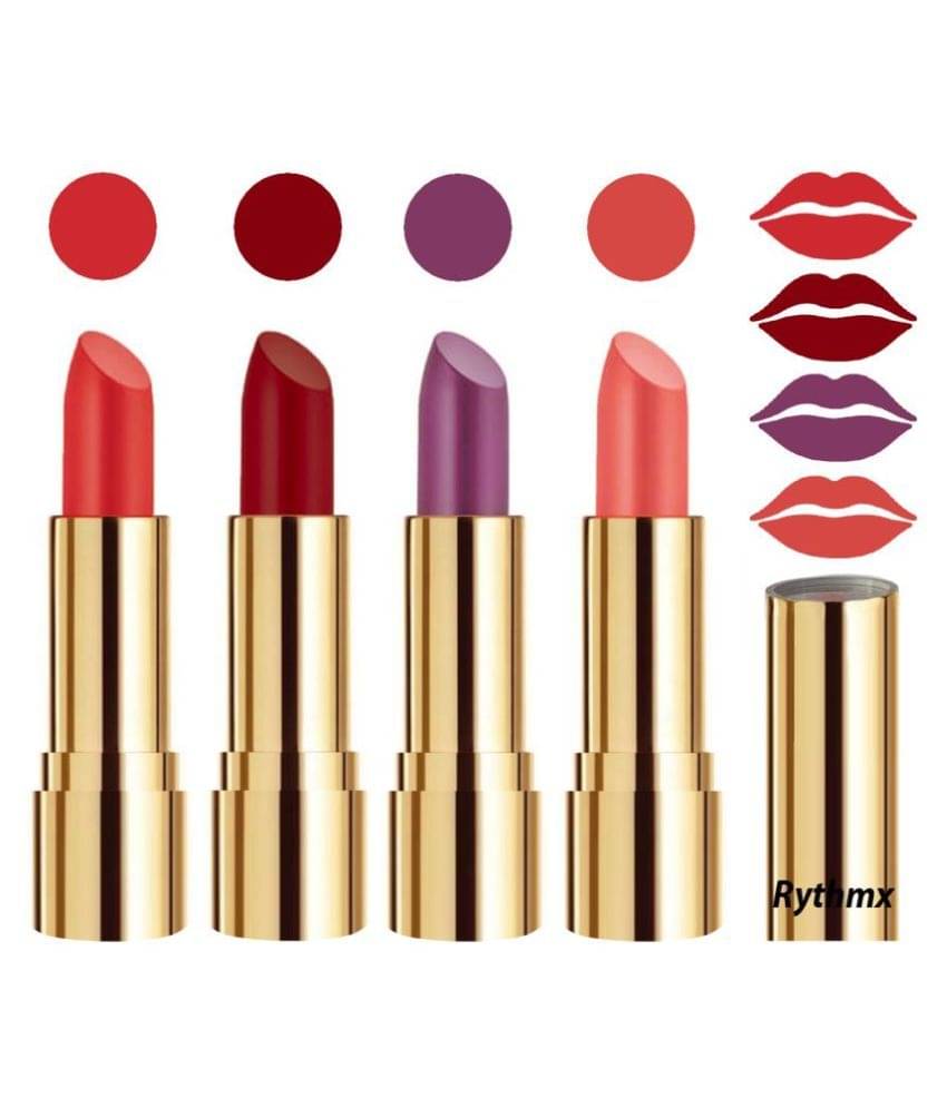 Rythmx Professional Timeless 4 Colors Lipstick Orange,Maroon,Purple Peach Pack of 4 16 g Rythmx Professional Timeless 4 Colors Lipstick Orange,Maroon,Purple Peach Pack of 4 16 g