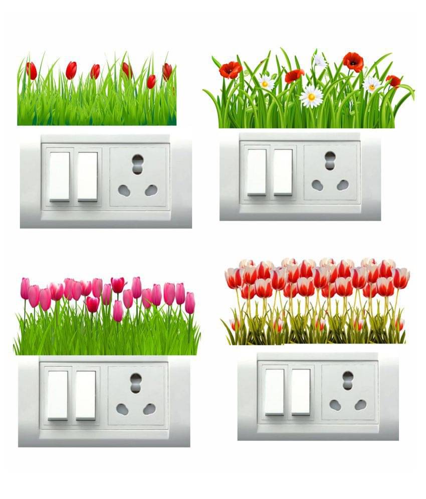 Decor Villa Greenary Grass Switch Board Sticker Floral Sticker ( 20 x 20 cms ) Decor Villa Greenary Grass Switch Board Sticker Floral Sticker ( 20 x 20 cms )