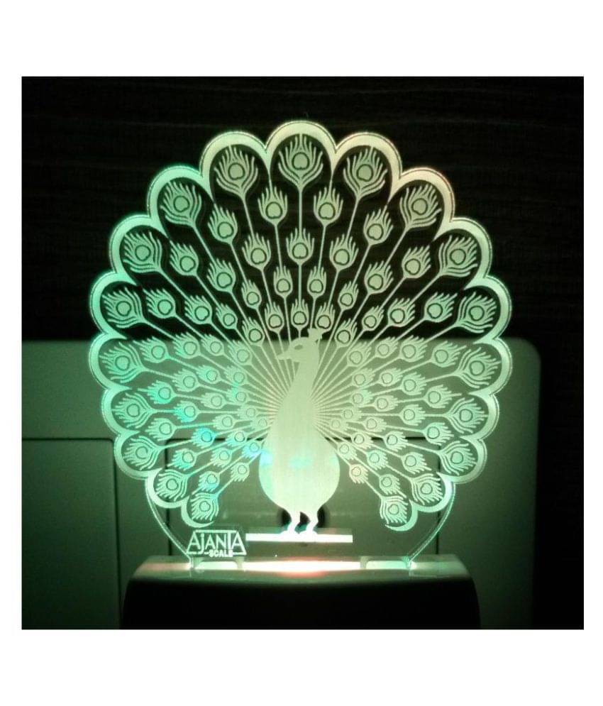     			Ajanta Peacock Fancy code 2057 3D Night Lamp Multi - Pack of 1