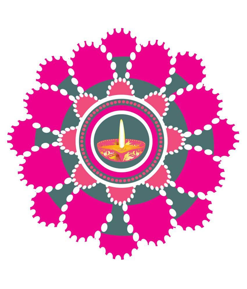 Decor Villa Rangoli Floor Sticker Festive Sticker ( 40 x 40 cms )