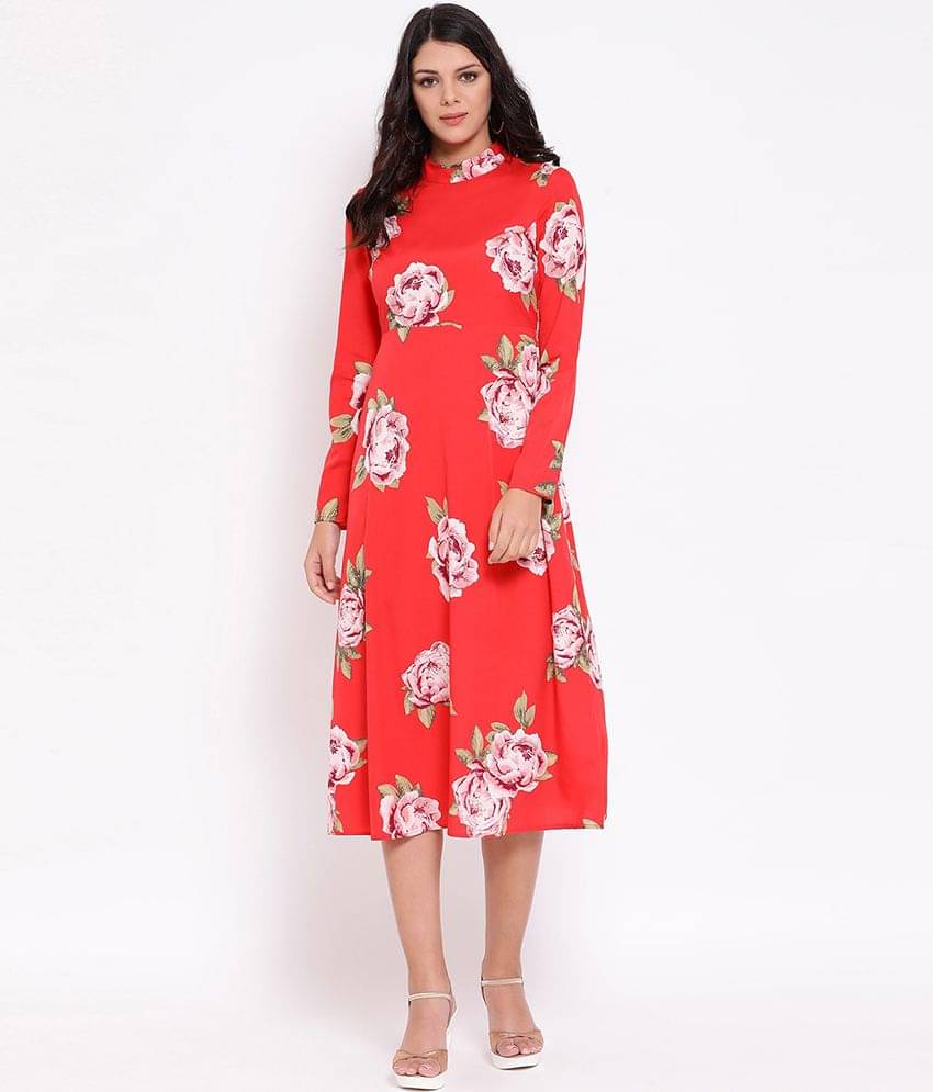 Oxolloxo Polyester Red A- line Dress Oxolloxo Polyester Red A- line Dress