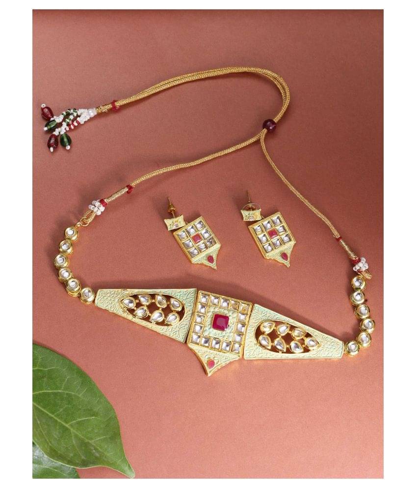 Priyaasi Brass Multi Color Contemporary Contemporary/Fashion Gold Plated Necklaces Set     			Priyaasi Brass Multi Color Contemporary Contemporary/Fashion Gold Plated Necklaces Set