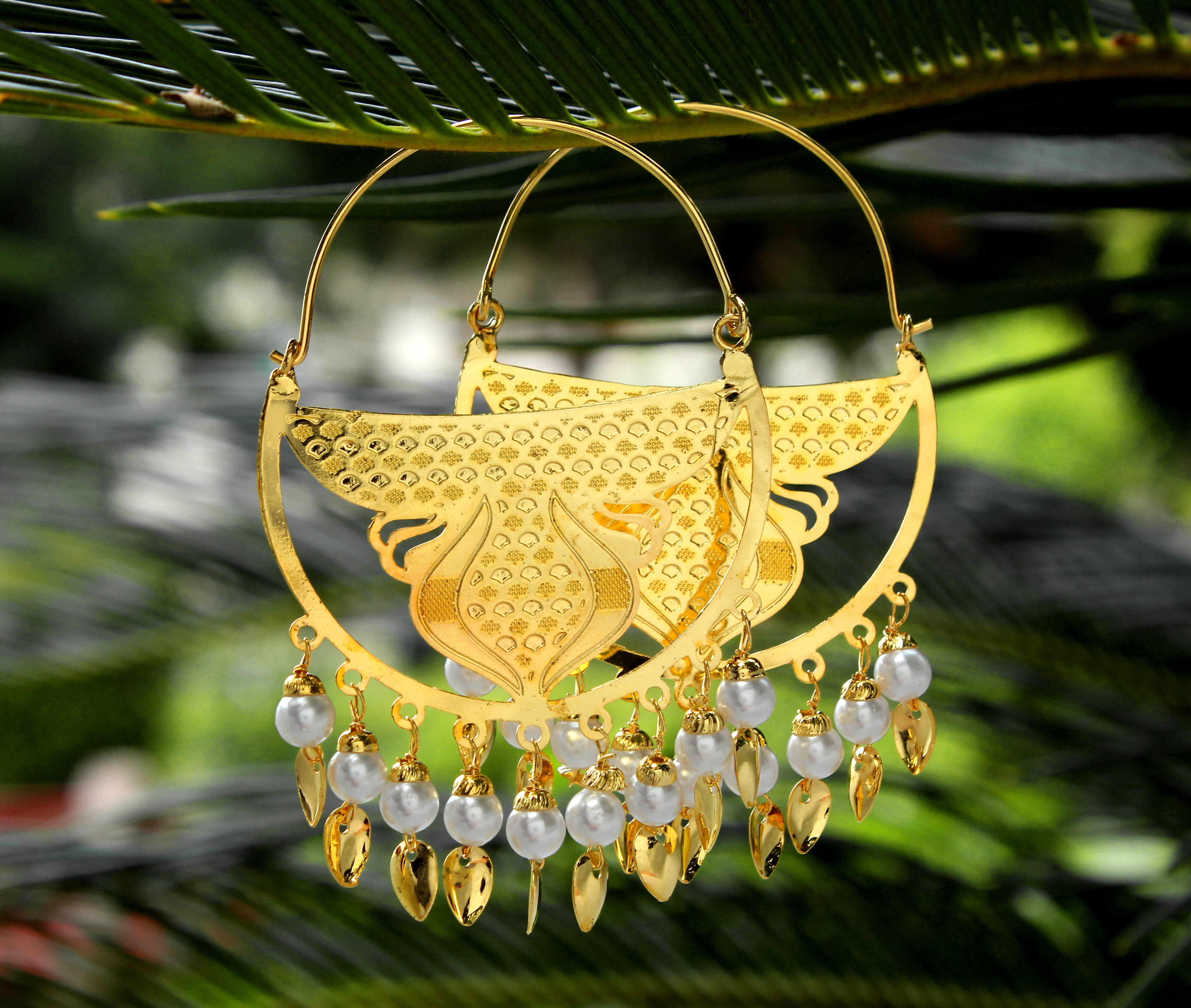     			Darshini Designs White Beaded Loops Earrings For Women And Girls
