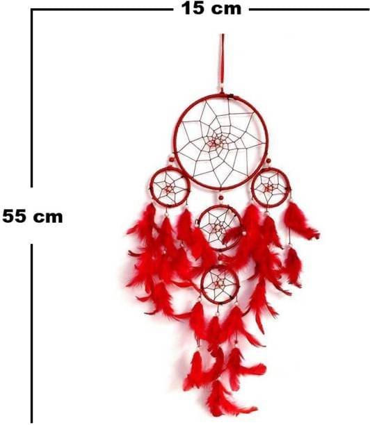new lucky Feather Red Dream Catcher - Pack of 1 new lucky Feather Red Dream Catcher - Pack of 1