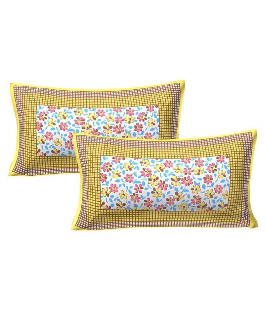 AJ Home Pack of 2 Cotton Yellow Pillow Cover (17 X 27 Inch) AJ Home Pack of 2 Cotton Yellow Pillow Cover (17 X 27 Inch)
