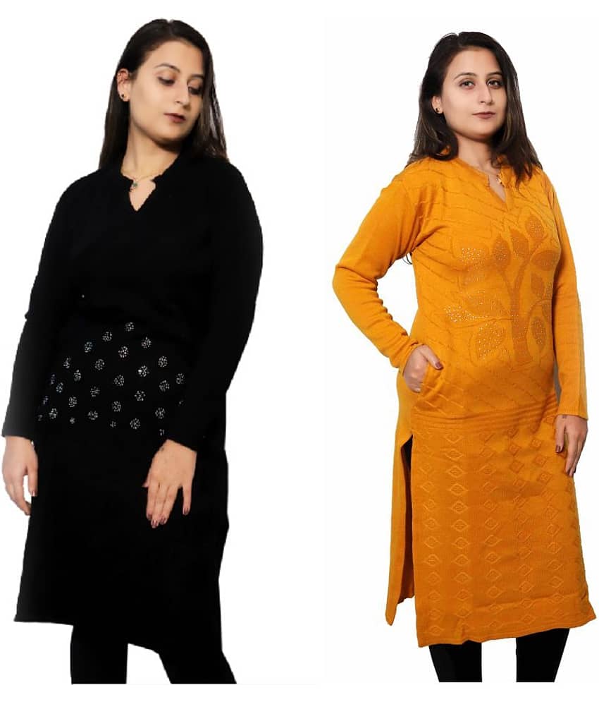 Japroz - Multicolor Woollen Women's Straight Kurti - Kurtis, Tunics | Buy online on ZillyBuy