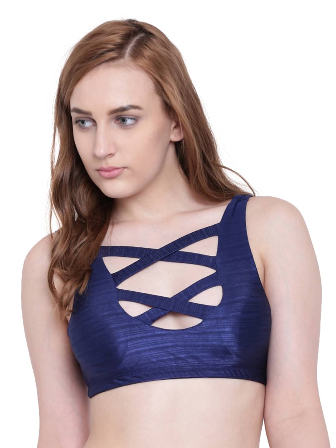     			La Intimo Polyester Plunge Bra - Navy