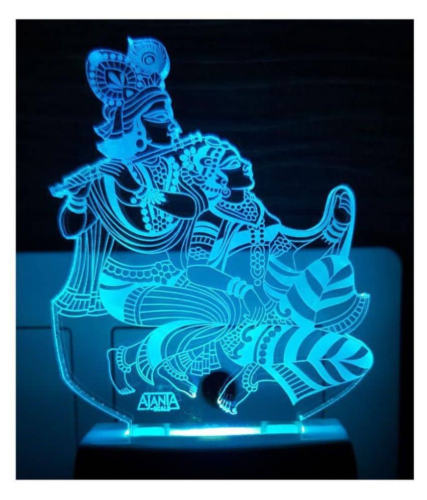 Ajanta Radha Krishna Code : 2053 3D Night Lamp Multi - Pack of 1 - Electricals | Buy online on ZillyBuy