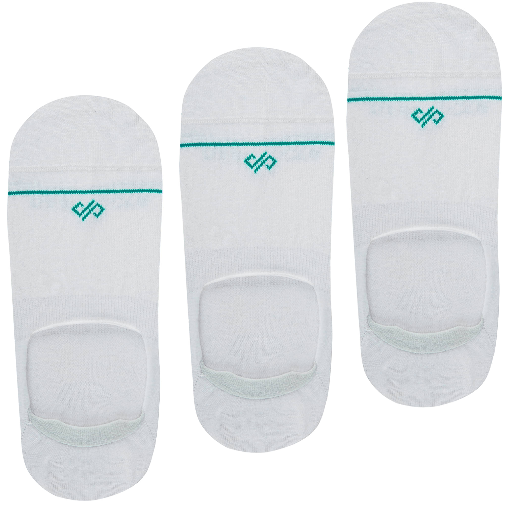     			Dynamocks White Casual No Show Socks Pack of 3