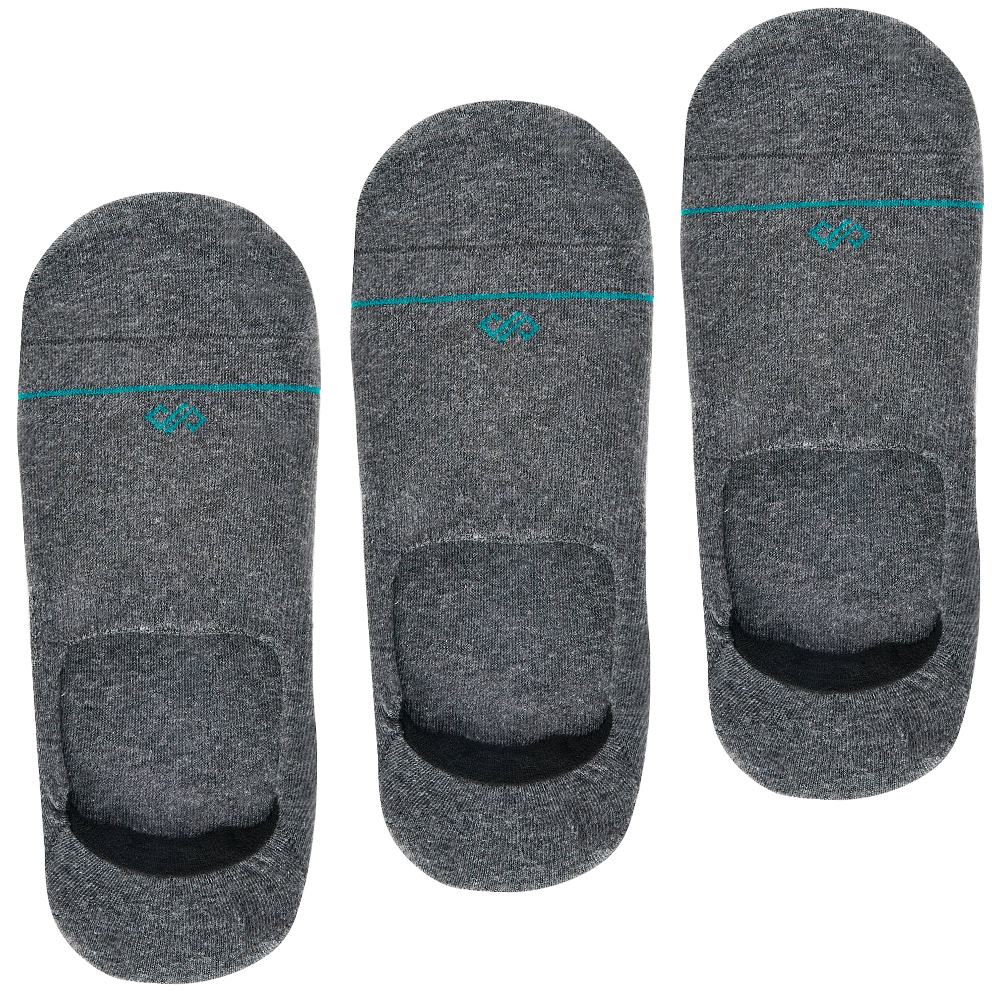     			Dynamocks Gray Casual No Show Socks Pack of 3
