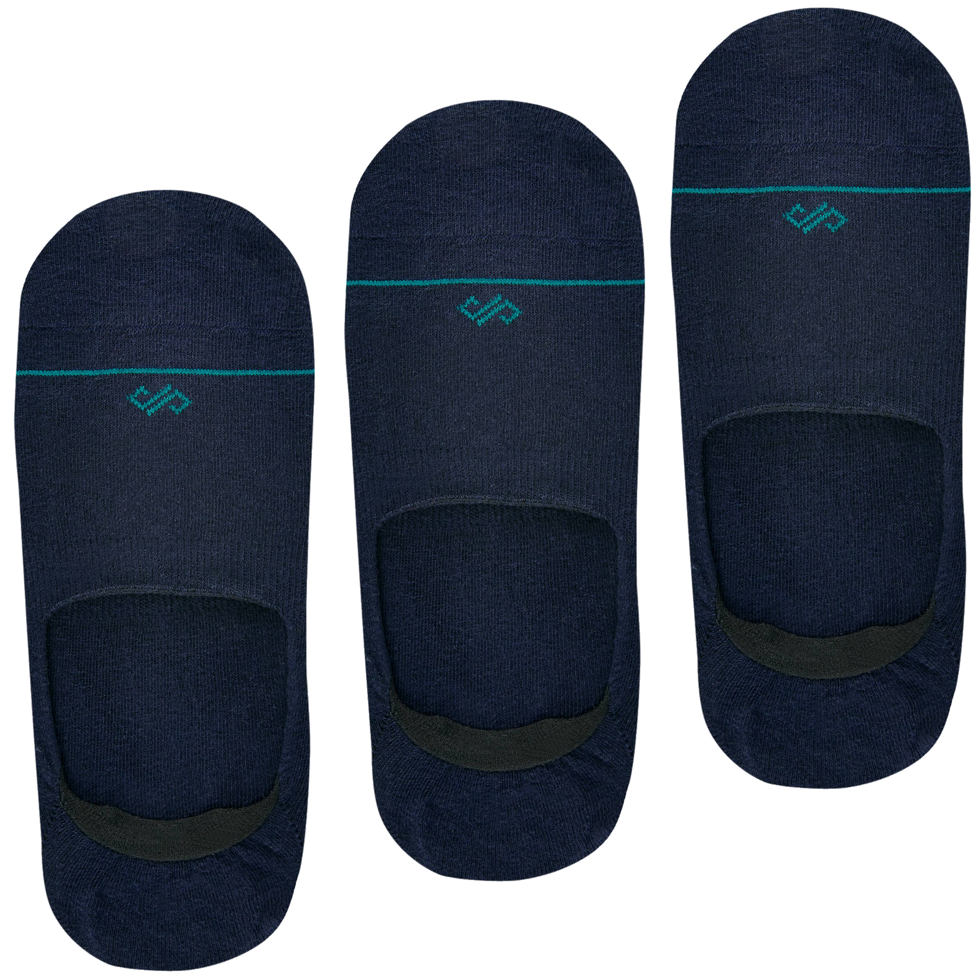     			Dynamocks Navy Casual No Show Socks Pack of 3