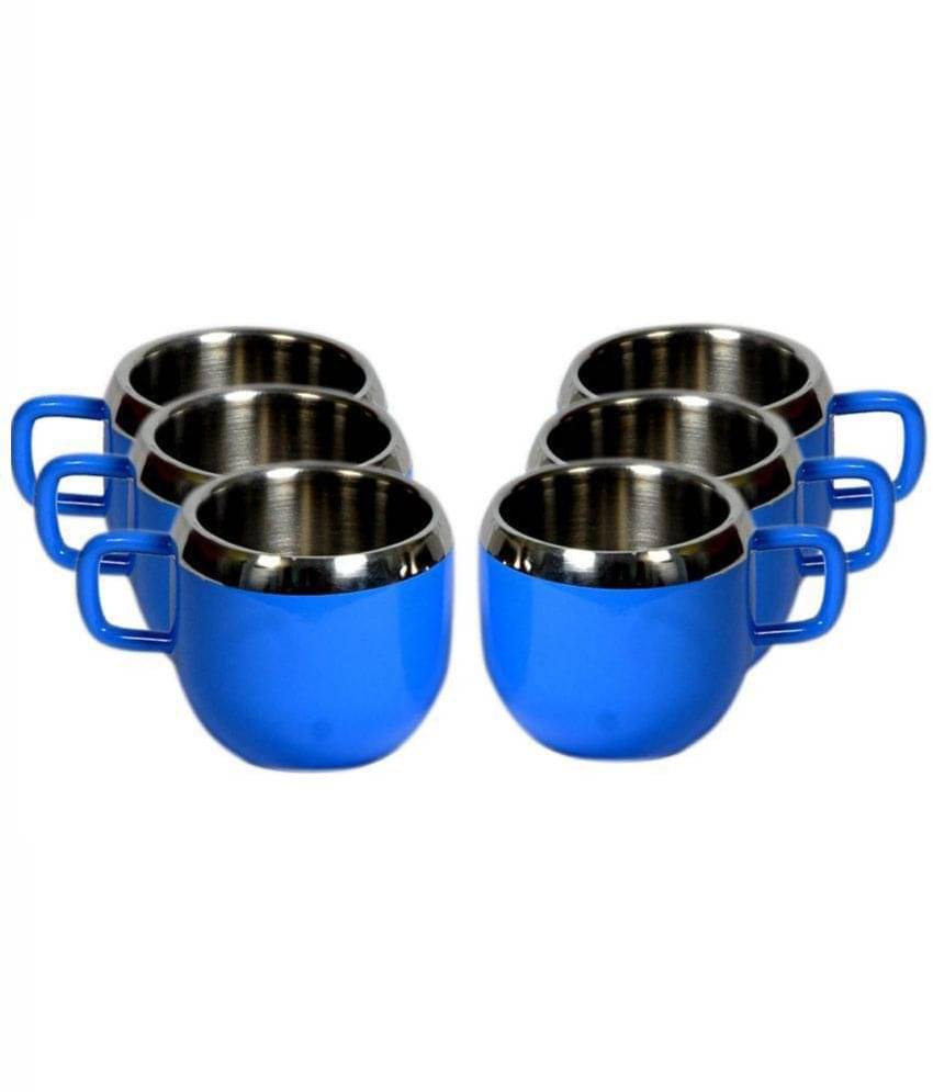     			Dynore Steel Dynore set of 6 Deep Blue cups Tea Cup 6 Pcs 90 ml