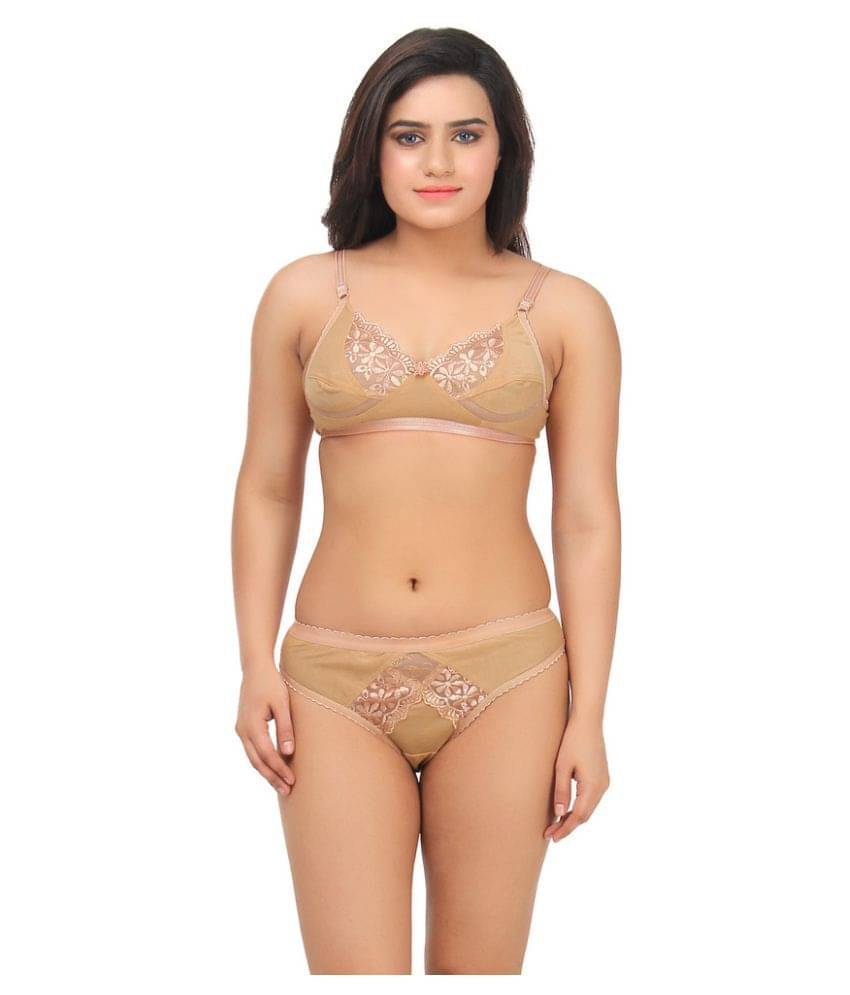     			TCG Beige Cotton Lycra Bra & Panty Set