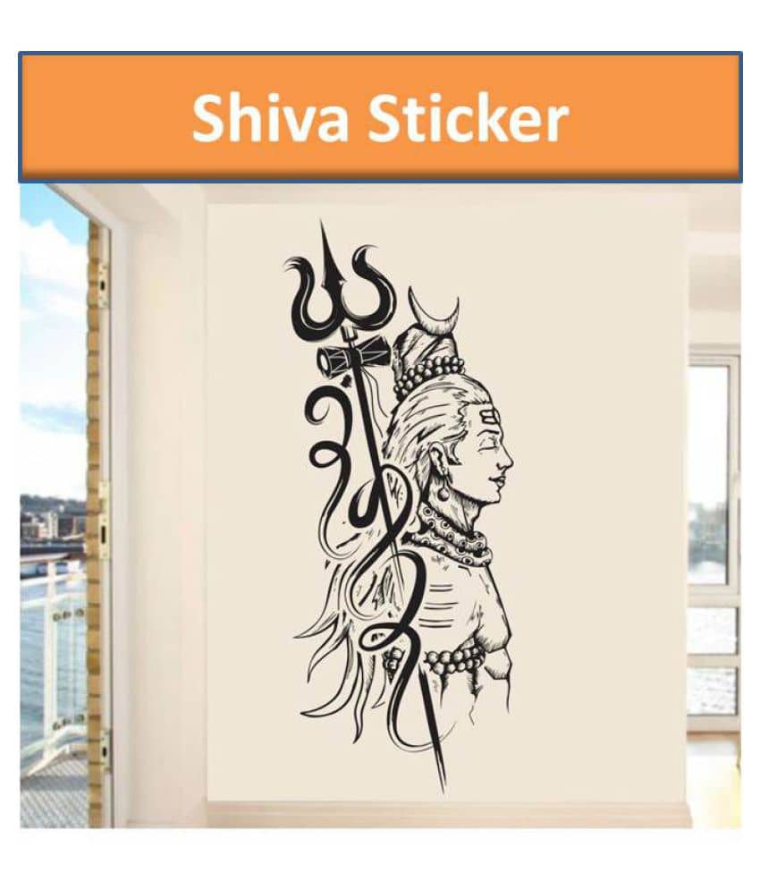 wall dreams Lord shiva Religious & Inspirational Sticker ( 40 x 100 cms )