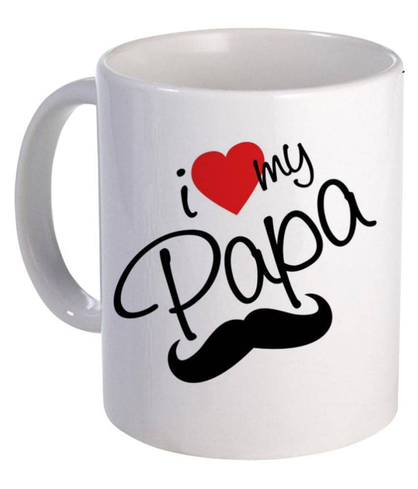     			COLOR YARD best I love my papa design on white Ceramic Coffee Mug 1 Pcs 325 mL