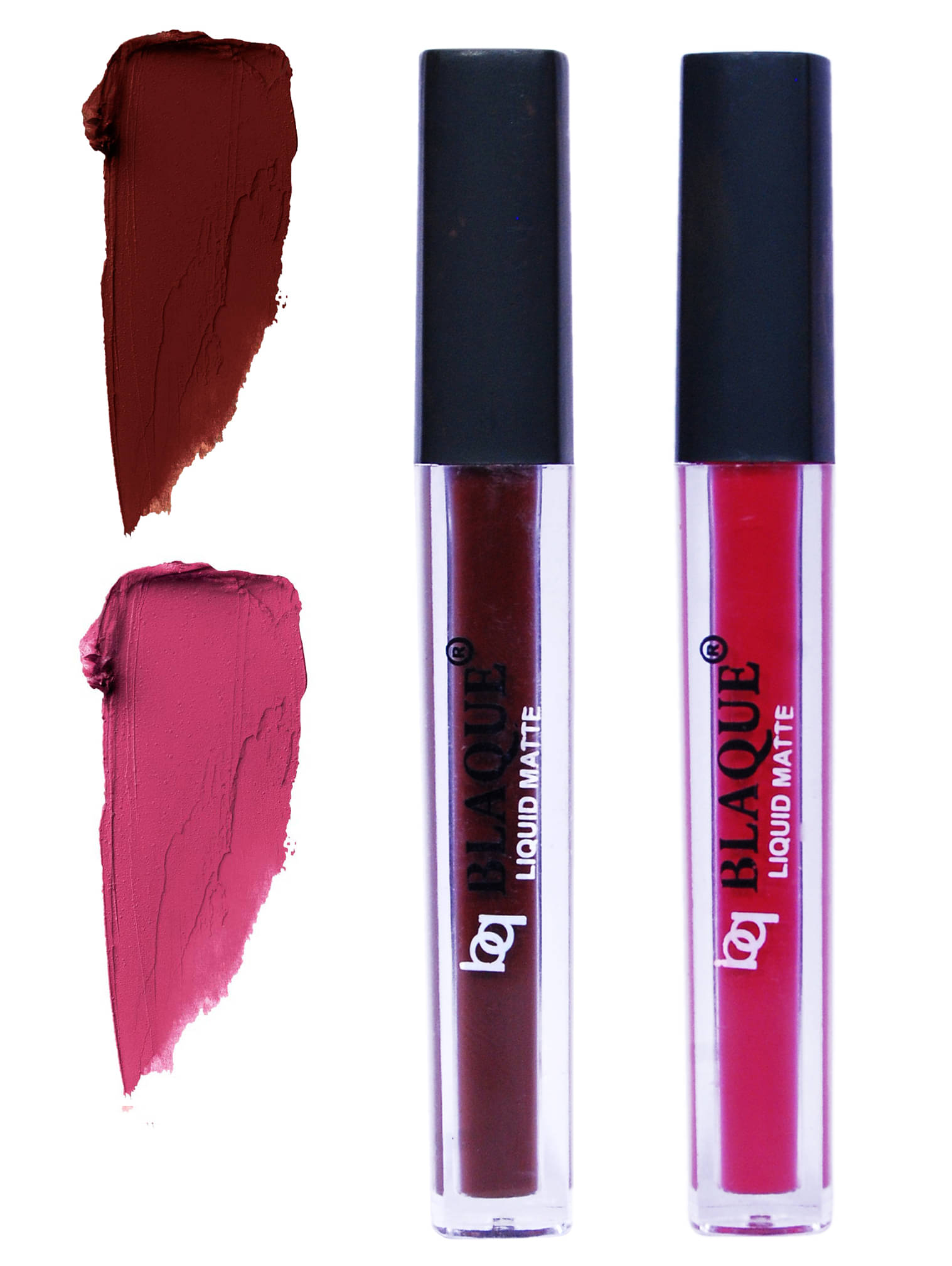     			bq BLAQUE Matte Liquid Lipstick Combo Set of 2 Pcs 4ml each, Long Lasting & Waterproof - Chocolate Mood & Fuschia Pink