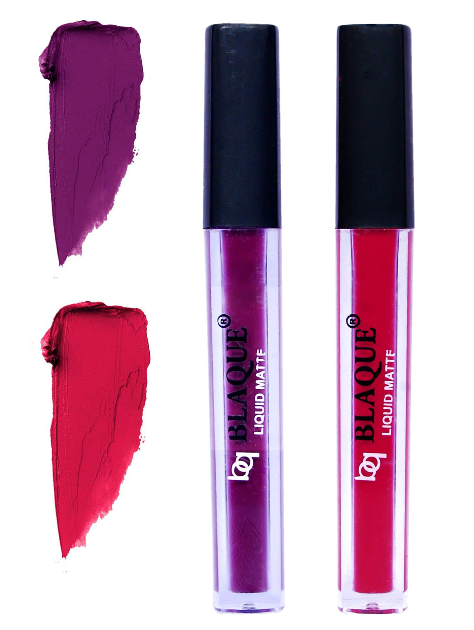 bq BLAQUE Matte Liquid Lipstick Combo Set of 2 Pcs 4ml each, Long Lasting & Waterproof - Purple Affair & Ruby Red bq BLAQUE Matte Liquid Lipstick Combo Set of 2 Pcs 4ml each, Long Lasting & Waterproof - Purple Affair & Ruby Red