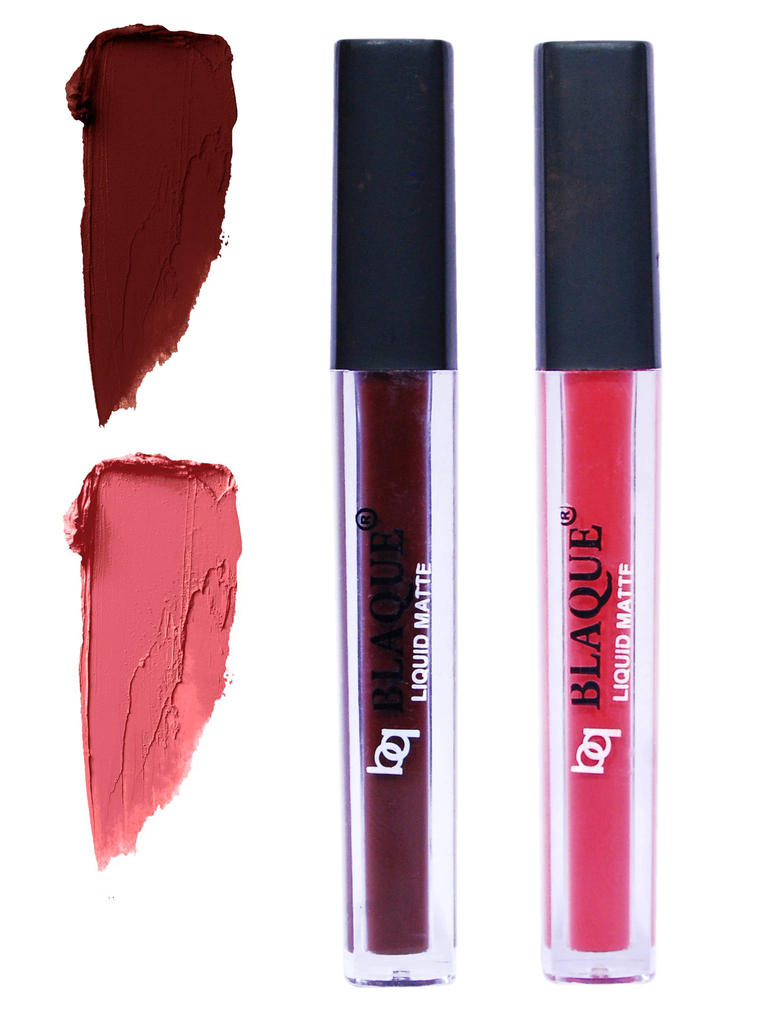 bq BLAQUE Matte Liquid Lipstick Combo Set of 2 Pcs 4ml each, Long Lasting & Waterproof - Chocolate Mood & Pinkish Peach bq BLAQUE Matte Liquid Lipstick Combo Set of 2 Pcs 4ml each, Long Lasting & Waterproof - Chocolate Mood & Pinkish Peach