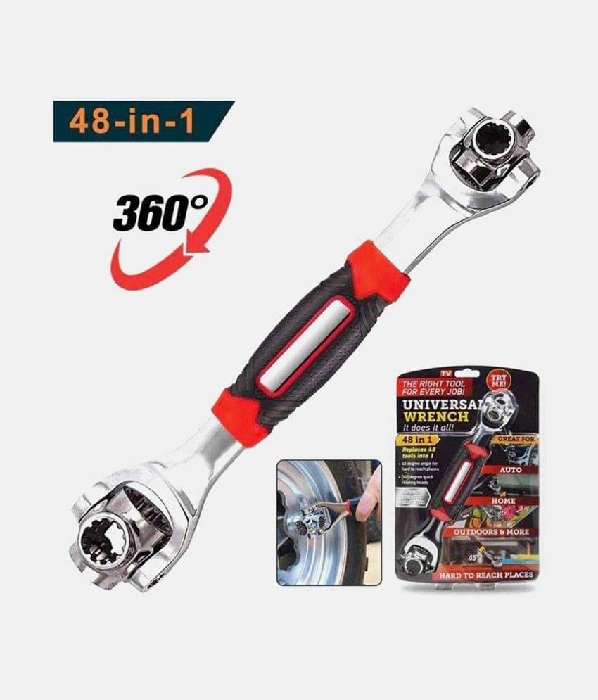     			Universal 48 in 1 Multi-functional Socket Tool KIt, Dog Bone Wrench Works with Spline Bolts, Torx, Square Damaged Bolts & Any Size