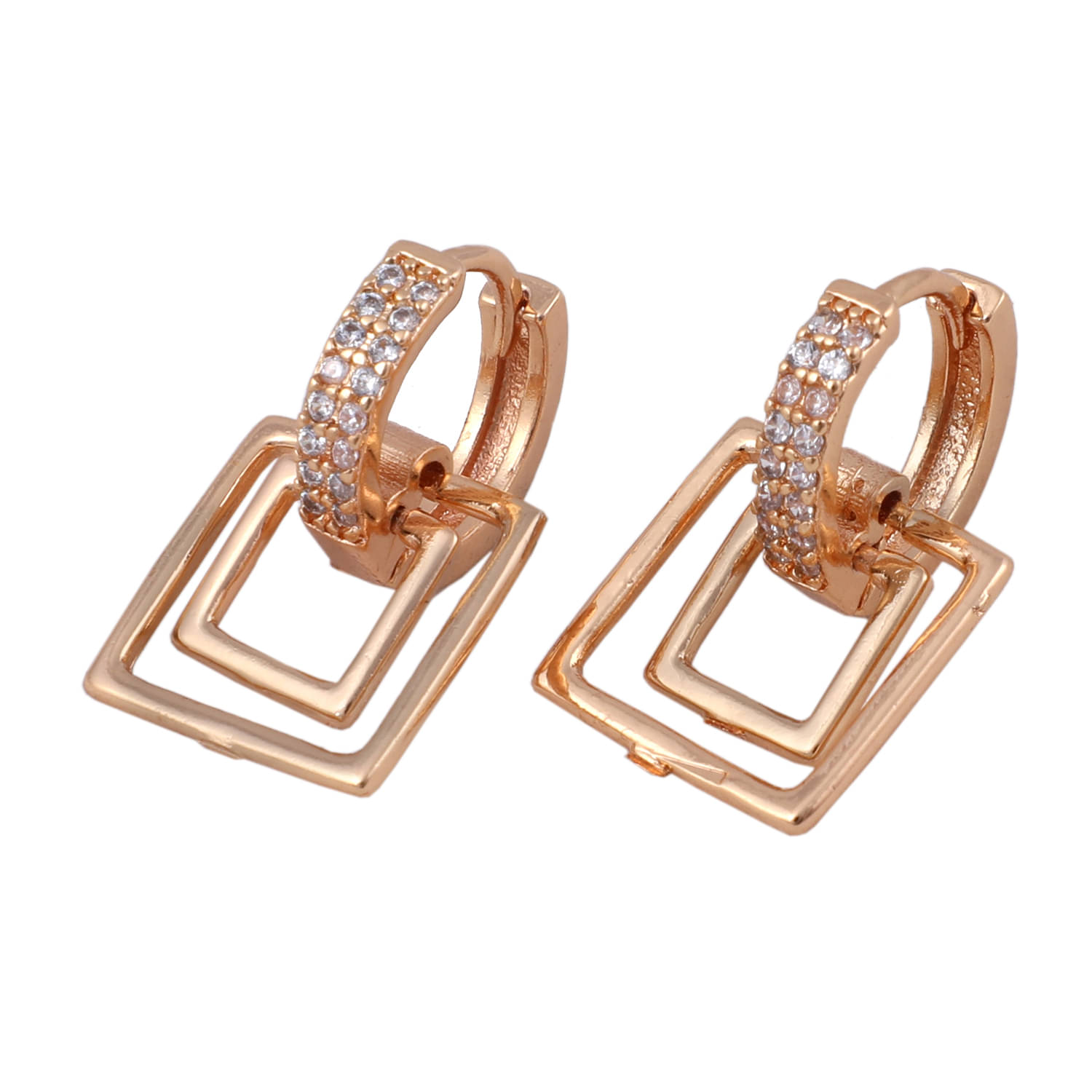     			Shankhraj Mall latest design Rose Gold Plated A.D Earing  For Women Or Girl