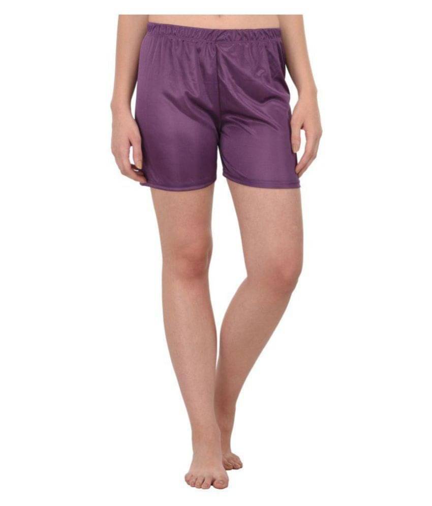     			You Forever Satin Night Shorts - Purple