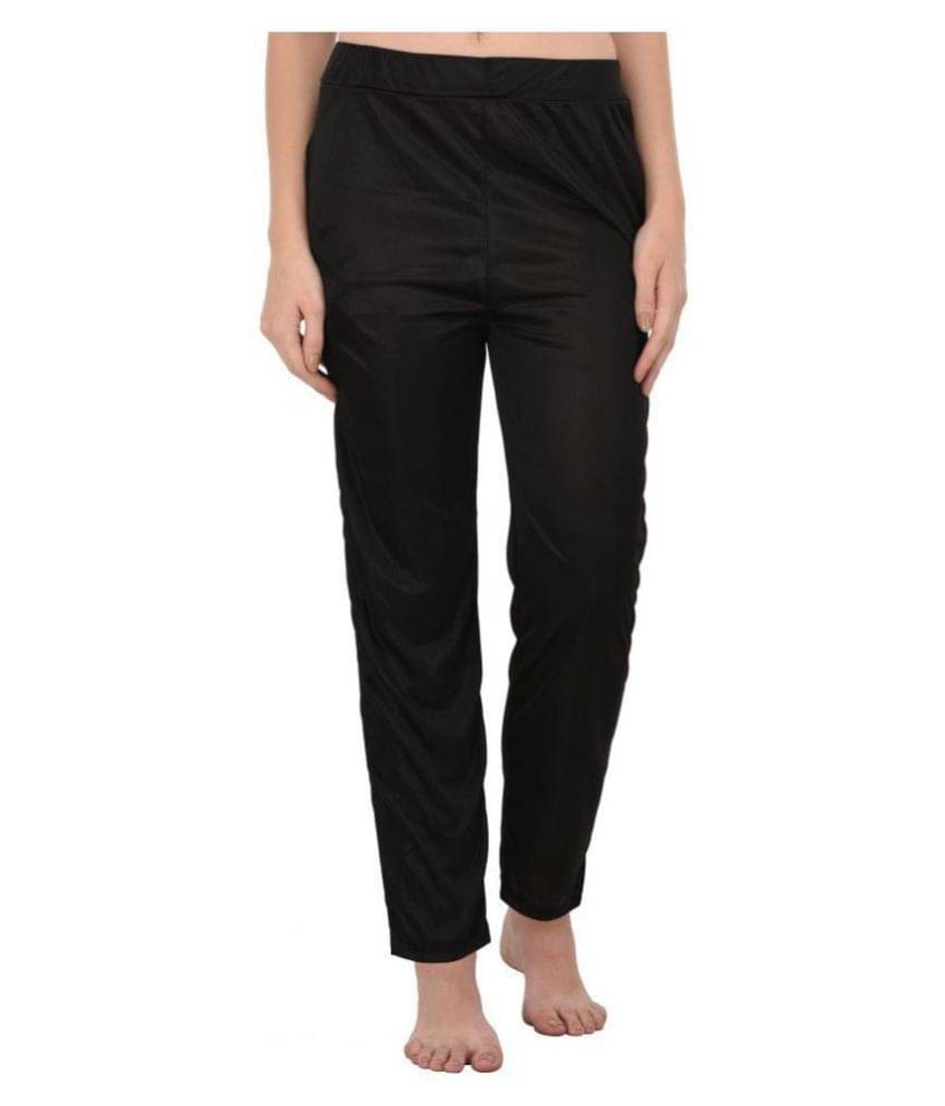     			You Forever Black Satin Women's Nightwear Pyjama ( Pack of 1 )