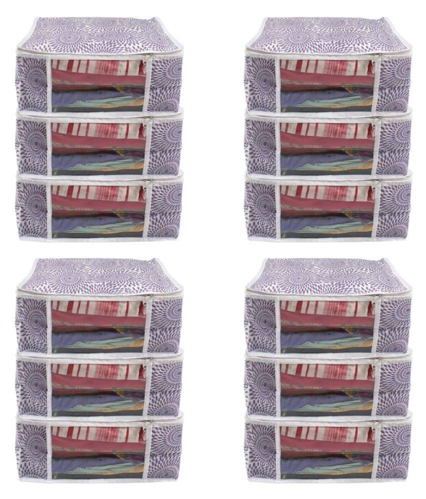 PrettyKrafts Saree Cover Big Size/Wardrobe Organiser/Cloth Cover |Sari Cover | clothcover | Cloth Organizer (Set of 12)     			PrettyKrafts Saree Cover Big Size/Wardrobe Organiser/Cloth Cover |Sari Cover | clothcover | Cloth Organizer (Set of 12)
