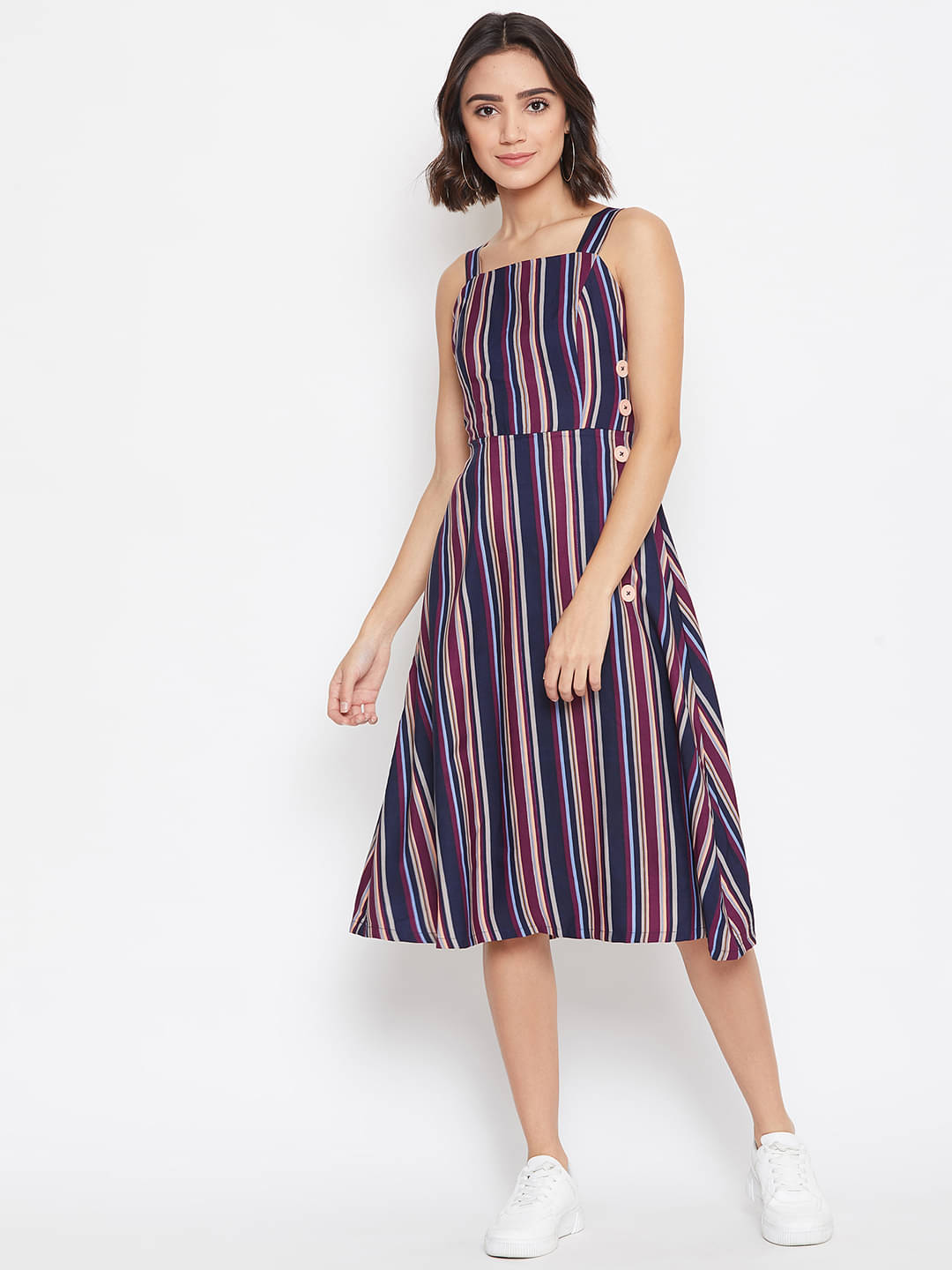     			Purys Women Polyester Fit & Flare Dress ( Multi Color )