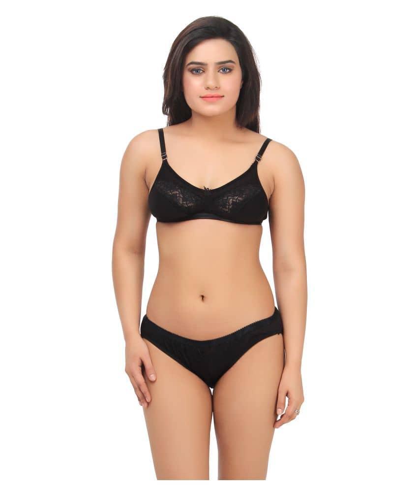 TCG Black Lace Bra & Panty Set