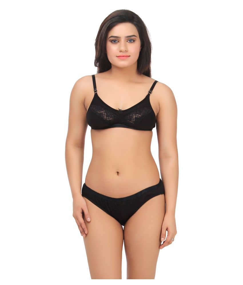 TCG Black Lace Bra & Panty Set