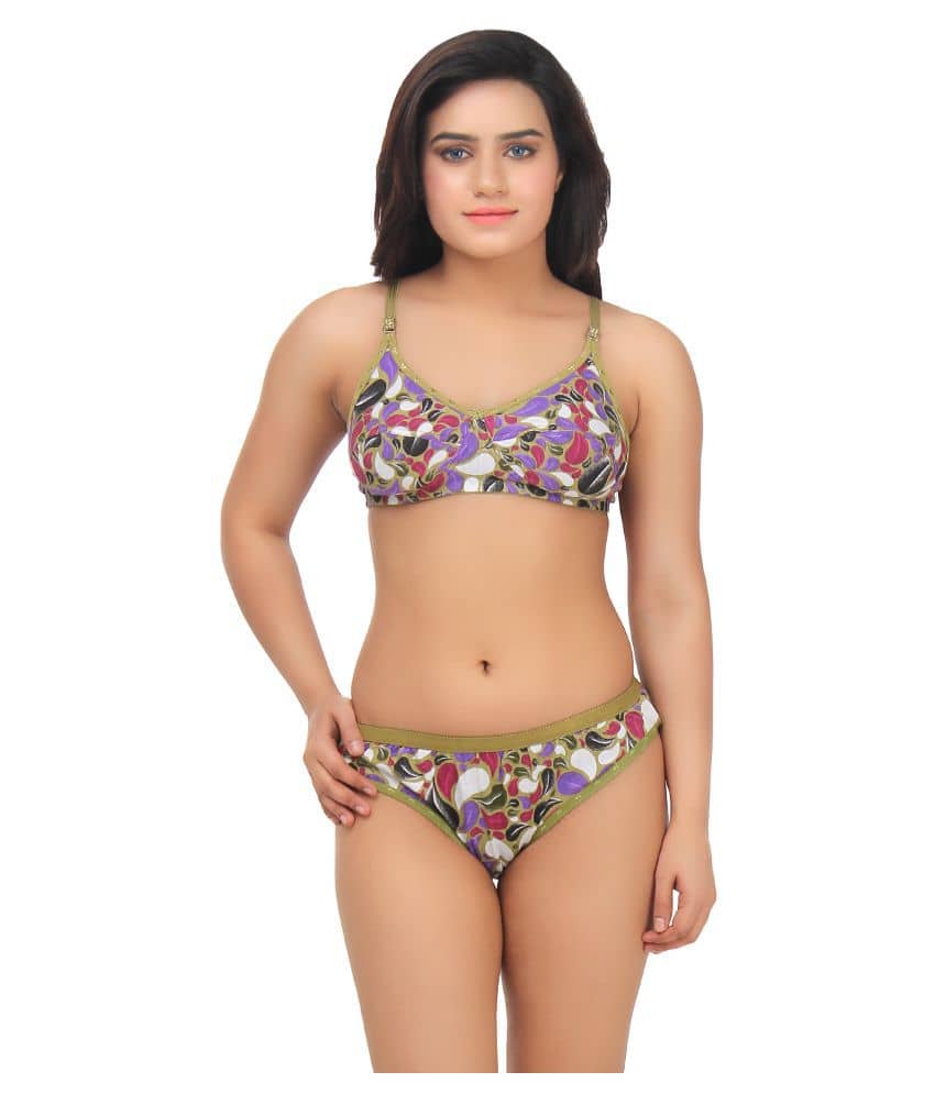 TCG Brown Cotton Bra & Panty Set