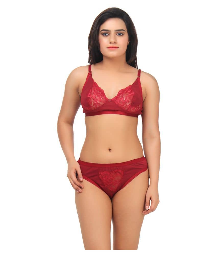 TCG Maroon Lace Bra & Panty Set