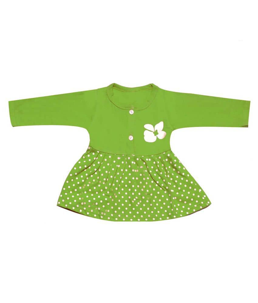 Babeezworld Baby Girls 100% Cotton Frocks ( Green )