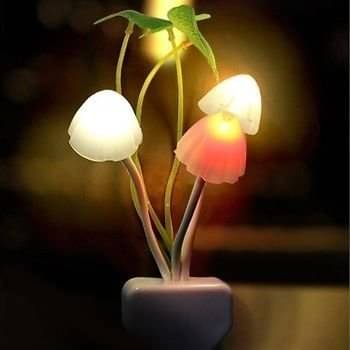     			Kanha automatic on/off LED mushroom shaped romantic night light lamp (set of 1) Night Lamp Multi - Pack of 1