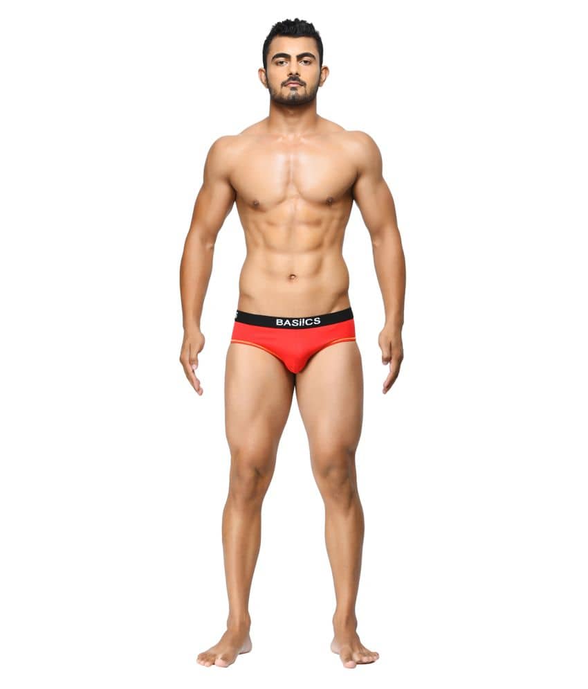 La Intimo Pack of 1 Cotton Briefs For Men's ( Red )