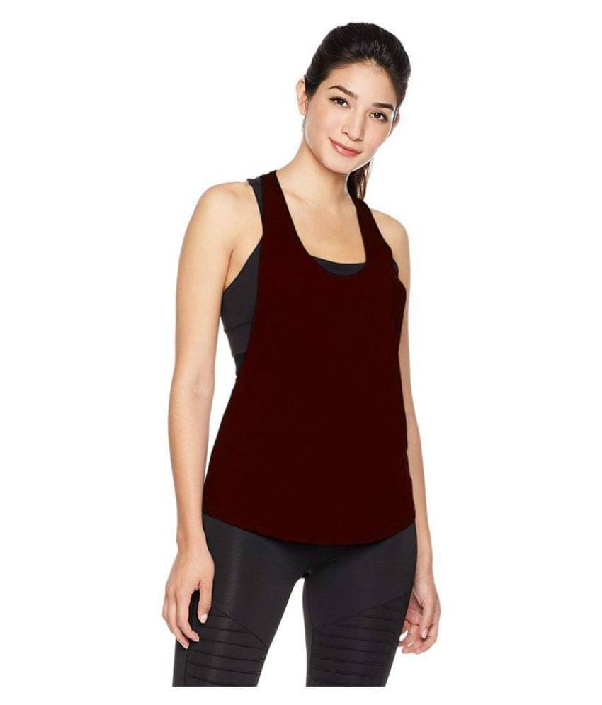     			THE BLAZZE Cotton Tank Tops - Maroon