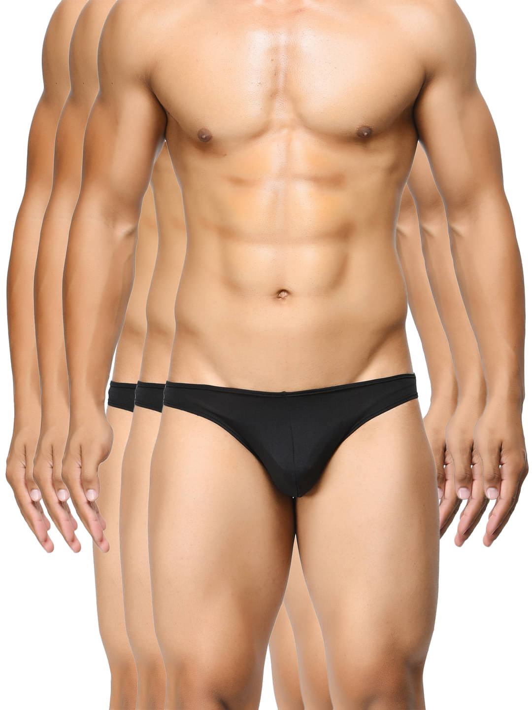     			BASIICS By La Intimo Pack of 3 Polyester Briefs For Men's ( Black )