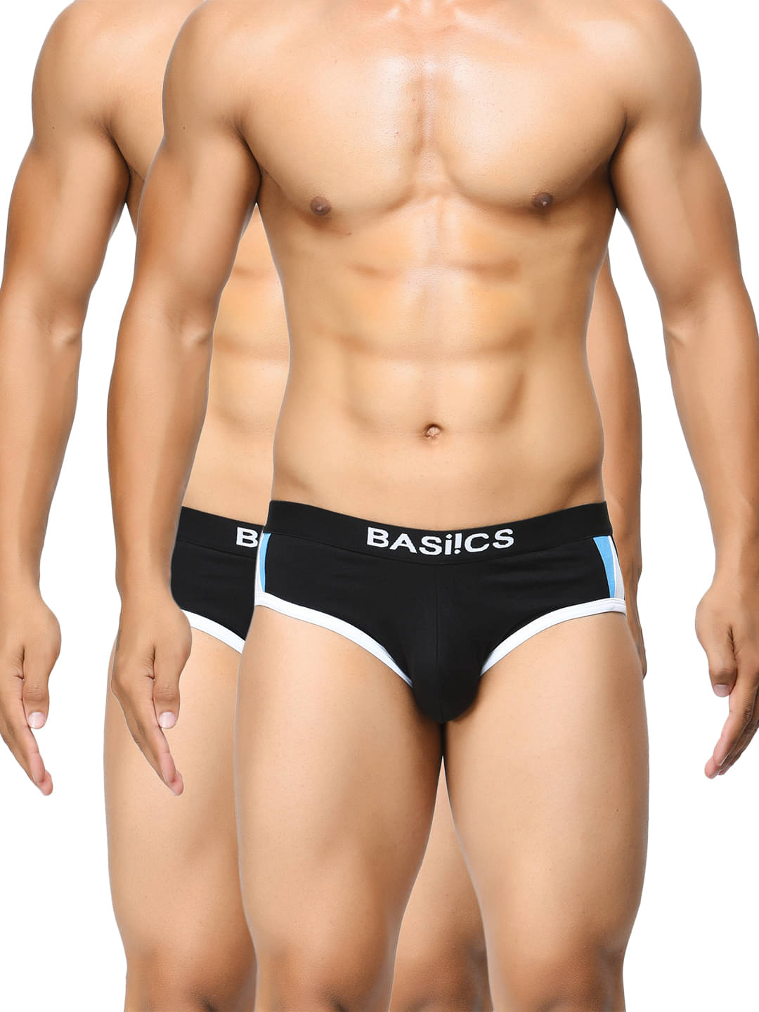     			BASIICS By La Intimo Pack of 2 Cotton Briefs For Men's ( Black )