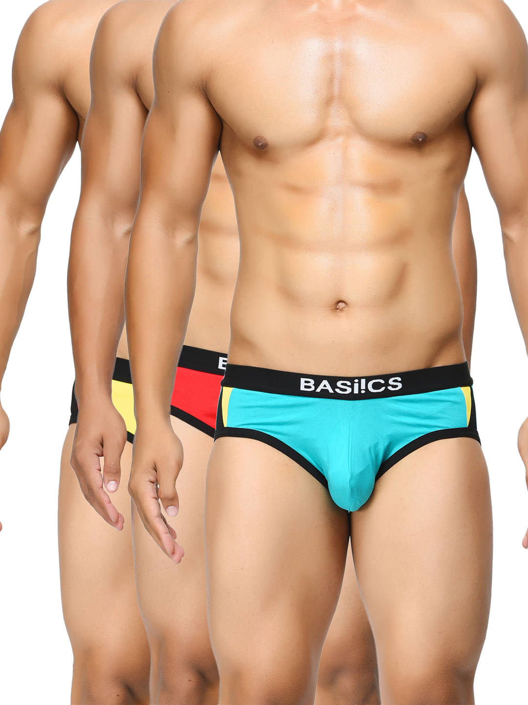 BASIICS By La Intimo Pack of 3 Cotton Briefs For Men's ( Multi ) BASIICS By La Intimo Pack of 3 Cotton Briefs For Men's ( Multi )
