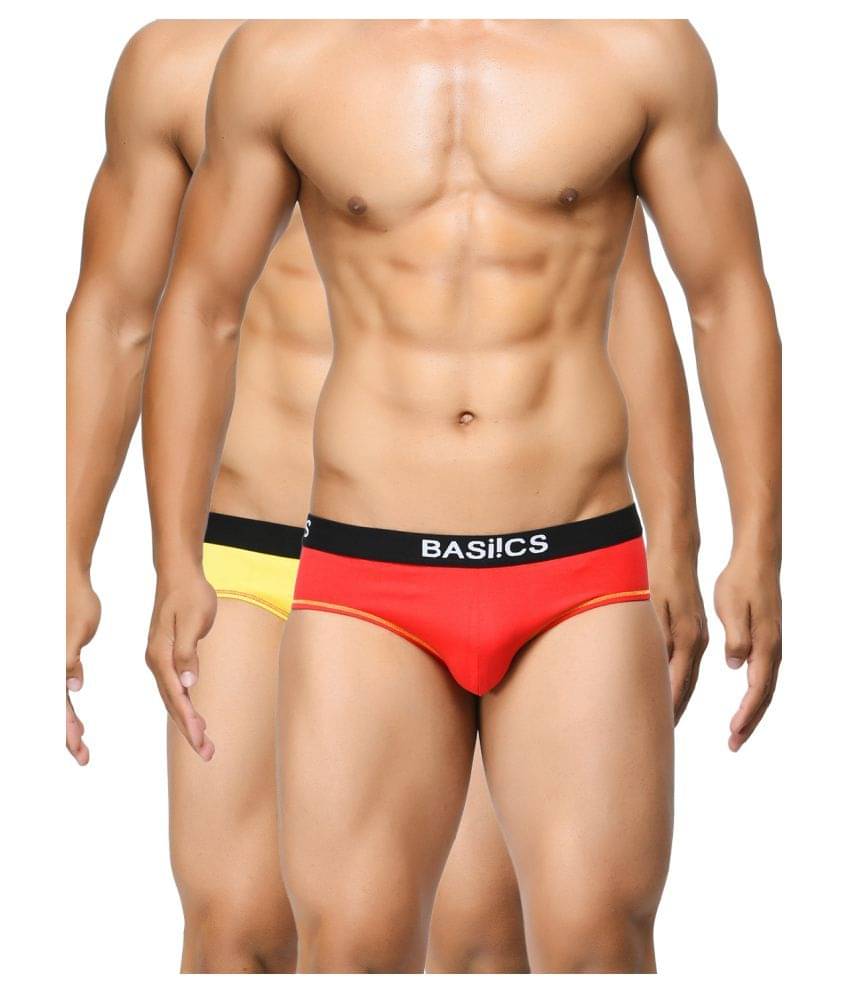BASIICS By La Intimo Pack of 2 Cotton Briefs For Men's ( Multi ) BASIICS By La Intimo Pack of 2 Cotton Briefs For Men's ( Multi )