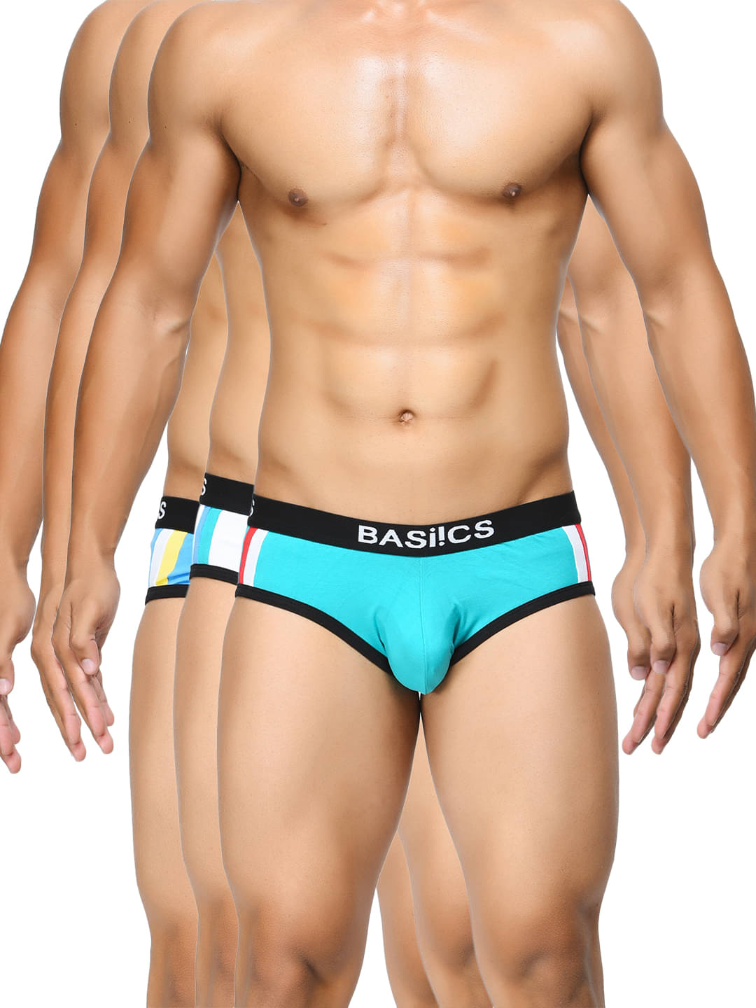 BASIICS By La Intimo Pack of 3 Cotton Briefs For Men's ( Multi ) BASIICS By La Intimo Pack of 3 Cotton Briefs For Men's ( Multi )