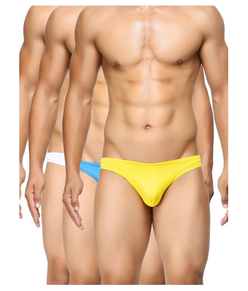 BASIICS By La Intimo Pack of 3 Polyester Briefs For Men's ( Multi ) BASIICS By La Intimo Pack of 3 Polyester Briefs For Men's ( Multi )