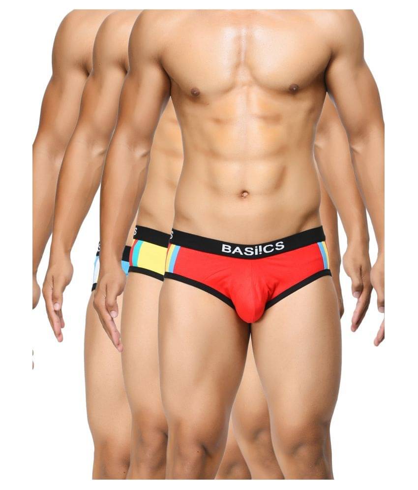     			BASIICS By La Intimo - Multicolor Cotton Men's Briefs ( Pack of 3 )