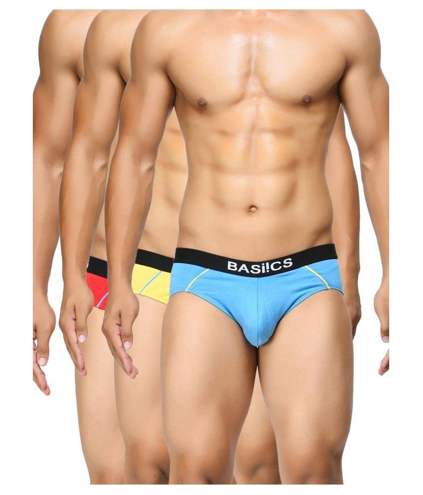     			BASIICS By La Intimo - Multicolor Cotton Men's Briefs ( Pack of 3 )
