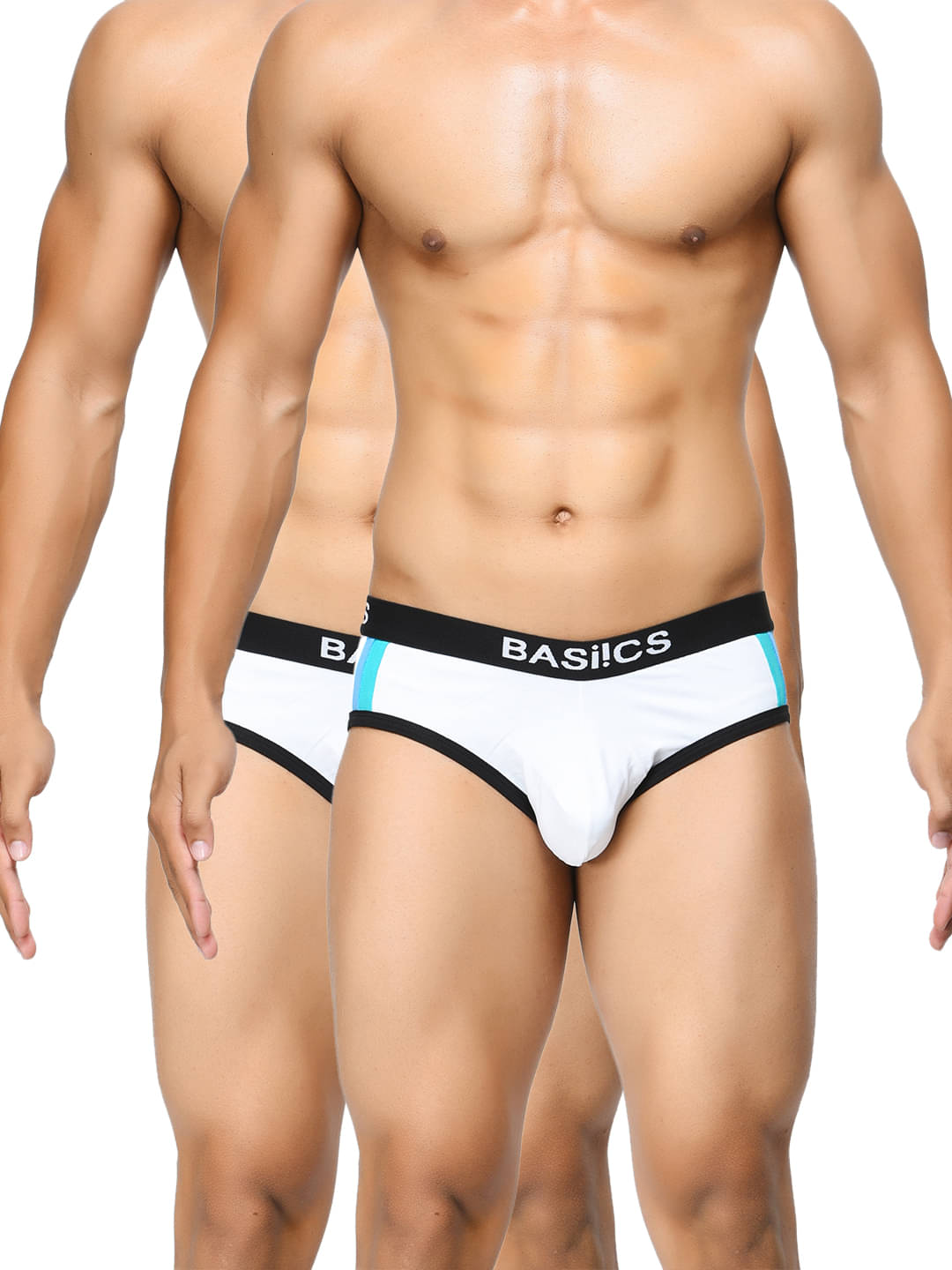 BASIICS By La Intimo Pack of 2 Cotton Briefs For Men's ( White ) BASIICS By La Intimo Pack of 2 Cotton Briefs For Men's ( White )
