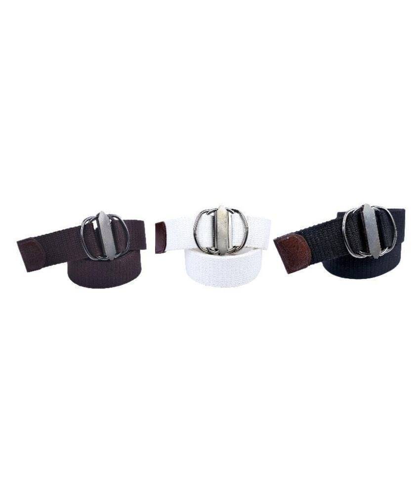 Contra - Multicolor Canvas Men's Casual Belt ( Pack of 3 ) Contra - Multicolor Canvas Men's Casual Belt ( Pack of 3 )
