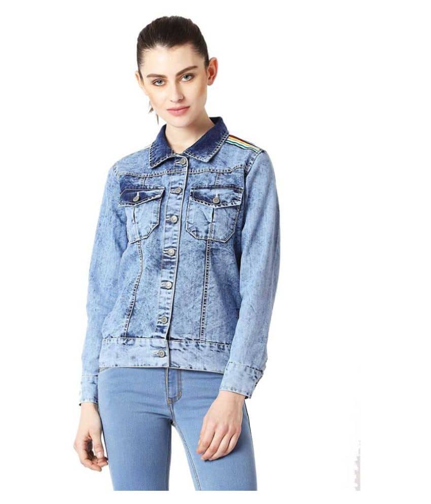 Miss Chase Cotton Blue Jackets - Jackets & Coats | Buy online on ZillyBuy