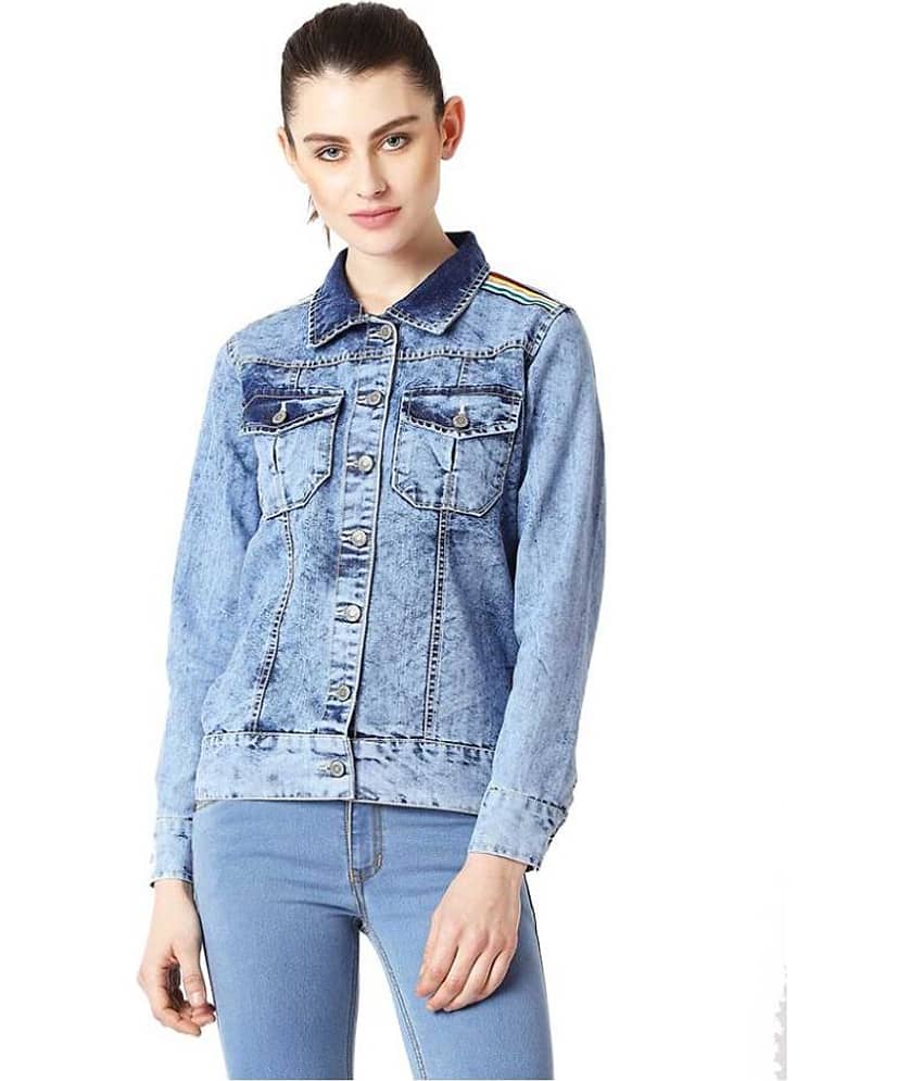 Miss Chase Cotton Blue Jackets - Jackets & Coats | Buy online on ZillyBuy