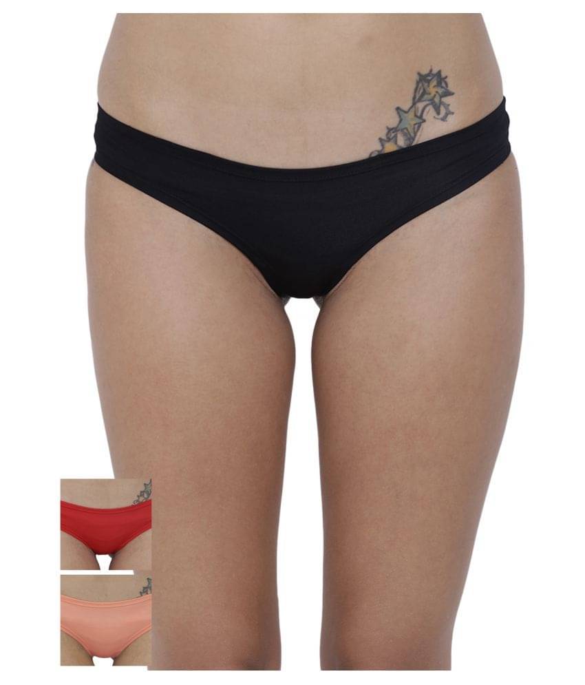 BASIICS By La Intimo Pack of 3 Polyester Women's Briefs ( Multi Color ) BASIICS By La Intimo Pack of 3 Polyester Women's Briefs ( Multi Color )