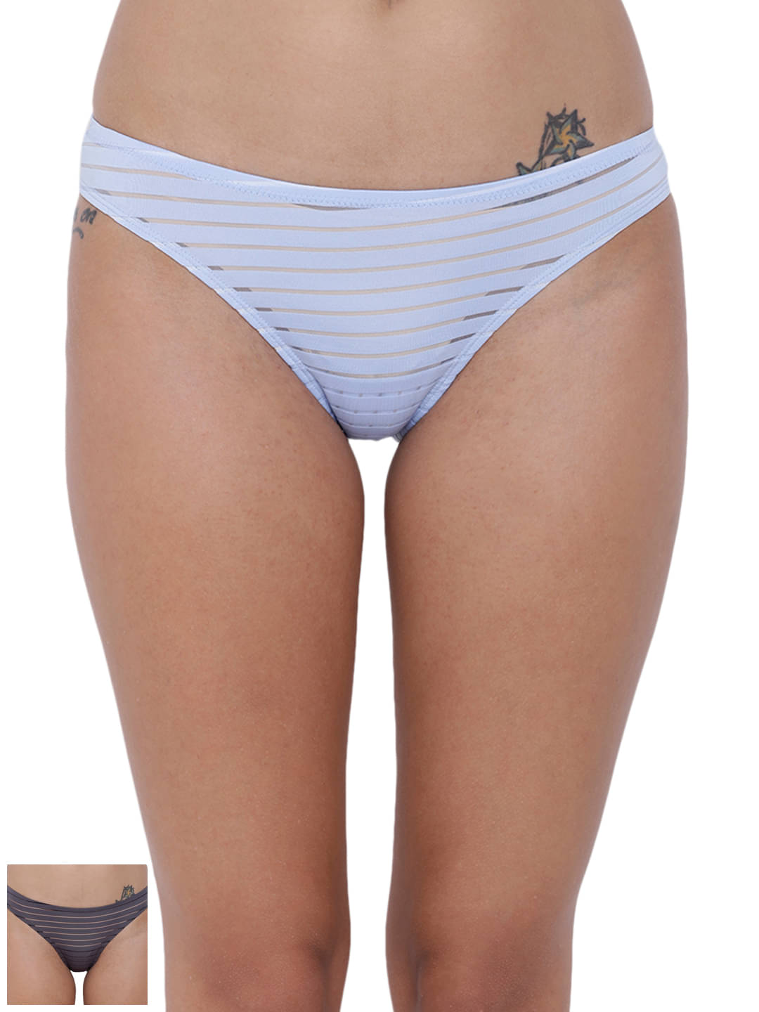 BASIICS By La Intimo Pack of 2 Polyester Women's Briefs ( Multi Color ) BASIICS By La Intimo Pack of 2 Polyester Women's Briefs ( Multi Color )